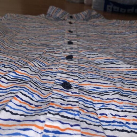 Columbia Regular Fit Large Mens White Colorful Stripped Button Up Shirt - Picture 3 of 7